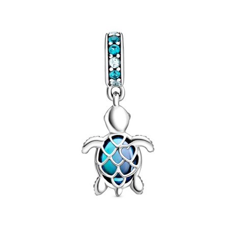 Charm femme pandora pendant tortue de mer en verre de murano argent 925/1000 – charms