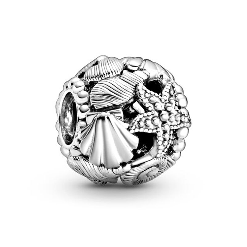 Charm femme pandora Étoile de mer, coquillages & cŒurs ajourÉ argent 925/1000 - charms - edora