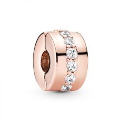 Charm femme pandora espaceur rang scintillant doré rose 14 carats - charms - edora - 0
