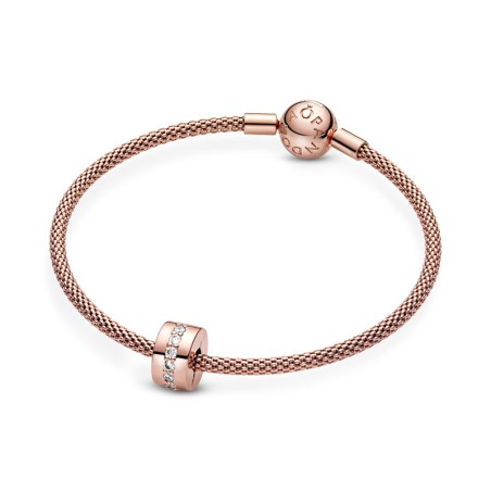 Charm femme pandora espaceur rang scintillant doré rose 14 carats – charms