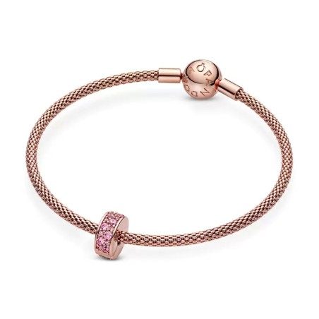 Charm femme pandora clip pavé rose doré rose 14 carats – charms