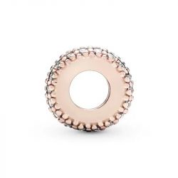 Charm femme pandora espaceur scintillant transparent doré rose 14 carats - charms - edora - 2