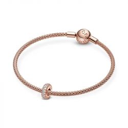 Charm femme pandora espaceur scintillant transparent doré rose 14 carats - charms - edora - 4