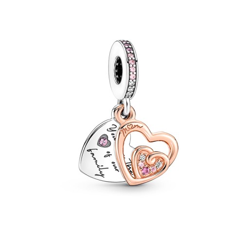 Charm Femme PANDORA COEUR DE L'INFINI ENTRELACÉS Argent 925/100 Doré Rose 14 Carats