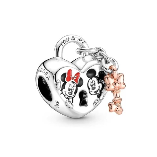 Charm Femme PANDORA DISNEY CADENAS MICKEY ET MINNIE Argent 925/1000 et Doré Rose 14 Carats