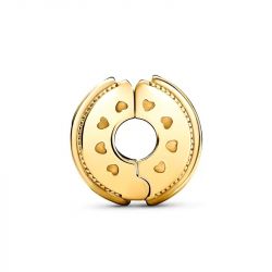 Charm femme pandora clip lignes pavÉ & logo scintillant doré 14 carats - accueil - edora - 2