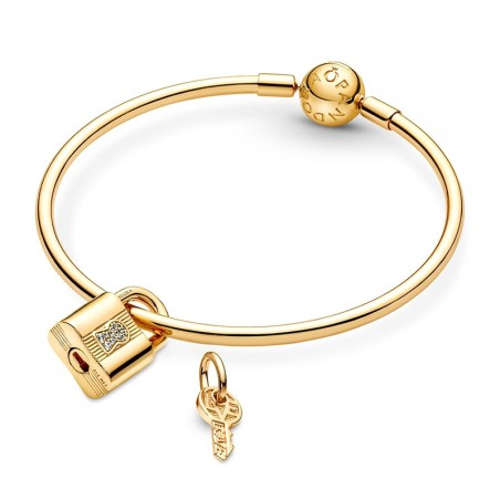 Charm femme pandora pendant cadenas et clés doré 14 carats – charms