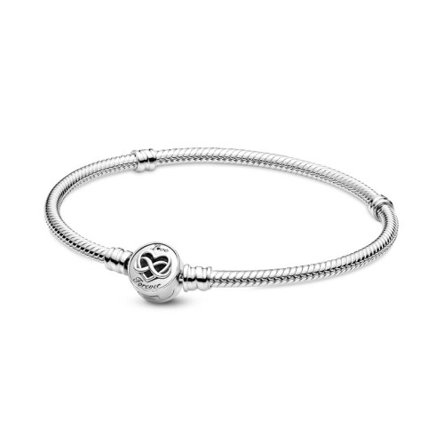 Bracelet Femme PANDORA MAILLE SERPENT 18CM FERMOIR INFINI CŒUR Argent 925/1000