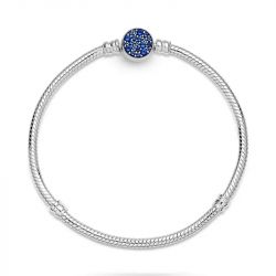 Bracelet femme pandora maille serpent 19 cm fermoir mÉdaillon bleu scintillant argent 925/1000 - accueil - edora - 2