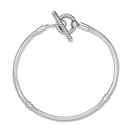 Bracelet femme pandora maille serpent 17cm fermoir en t argent 925/1000 – accueil
