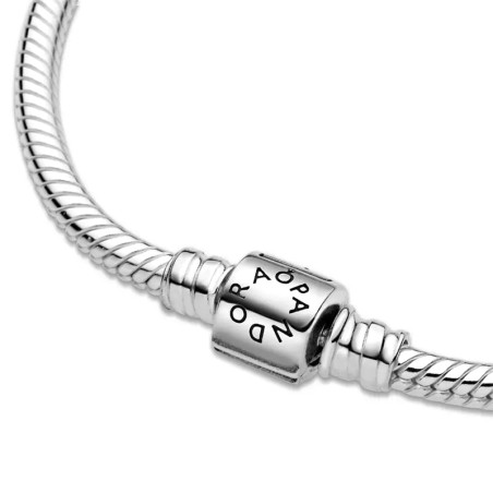 Bracelet femme pandora maille serpent 18 cm fermoir barillet argent 925/1000 – accueil