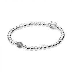 Bracelet femme pandora  sphÈre et pavÉ 17cm argent 925/1000 - accueil - edora - 0