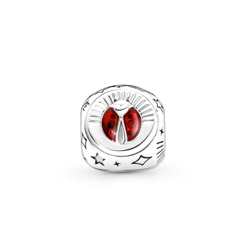 Charm Femme PANDORA À TROIS FACES TRÈFLE À QUATRE FEUILLES, FER À CHEVAL & COCCINELLE Argent 925/1000