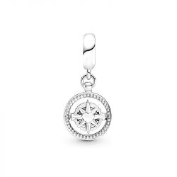 Charm femme pandora pendant boussole rotative argent 925/1000 - charms - edora - 1