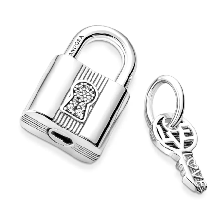 Charm femme pandora pendant cadenas et clé argent 925/1000 – charms