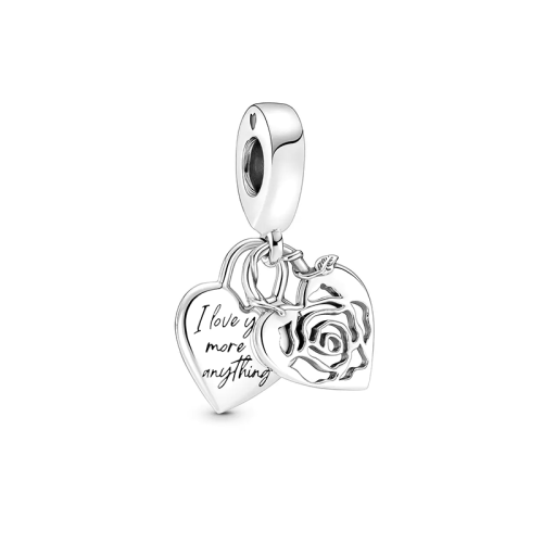 Charm Femme PANDORA PENDANT CADENAS CŒUR ROSE Argent 925/1000