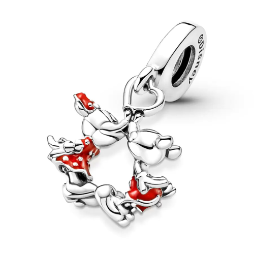 Charm Femme PANDORA DISNEY BAISER ENTRE MICKEY & MINNIE Argent 925/1000