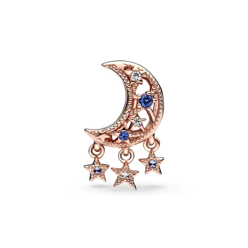 Charm Femme PANDORA ÉTOILE & CROISSANT DE LUNE Doré Rose 14 Carats