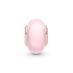 Charm femme pandora verre de murano rose mat  doré rose 14 carats - charms - edora - 1