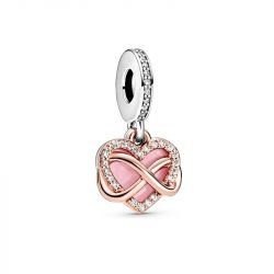 Charm femme pandora pendant cŒur infini scintillant argent 925/1000 doré rose 14 carats - charms - edora - 0
