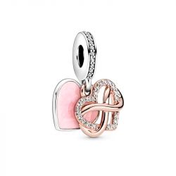 Charm femme pandora pendant cŒur infini scintillant argent 925/1000 doré rose 14 carats - charms - edora - 1