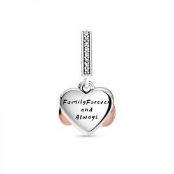 Charm femme pandora pendant cŒur infini scintillant argent 925/1000 doré rose 14 carats - charms - edora - 2
