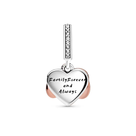 Charm femme pandora pendant cœur infini scintillant argent 925/1000 doré rose 14 carats – charms