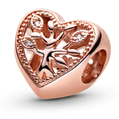 Charm femme pandora cœur arbre de vie ajouré doré rose 14 carats – charms