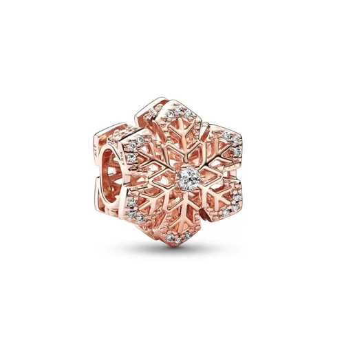 Charm Femme PANDORA FESTIF FLOCON DE NEIGE Doré Rose 14 Carats