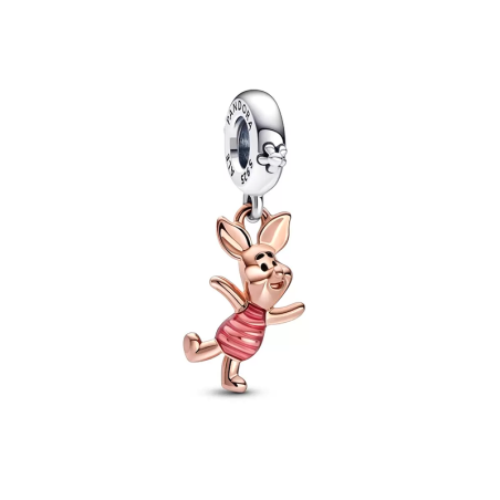 Charm femme pandora disney winnie l'ourson porcinet doré rose 14 carats argent 925/1000 – charms