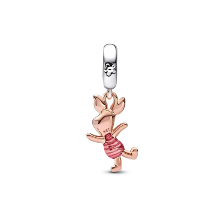 Charm femme pandora disney winnie l'ourson porcinet doré rose 14 carats argent 925/1000 – charms