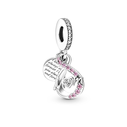 Charm Femme PANDORA PENDANT DOUBLE MOM ET INFINI PAVÉ Argent 925/1000
