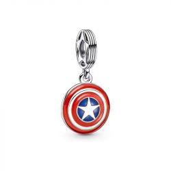 Charm femme pandora marvel bouclier de captain america argent 925/1000 - charms - edora - 0