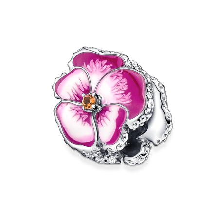 Charm femme pandora pensée rose argent 925/1000 – charms