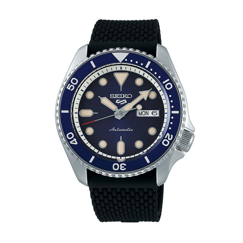 Montre homme automatique seiko 5 silicone noir - automatiques - edora
