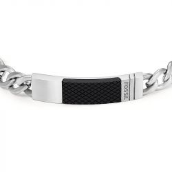 Bracelet homme chaîne fossil acier argenté - bracelets-homme - edora - 1