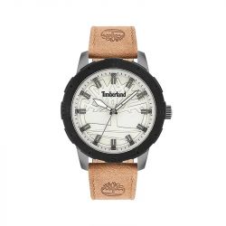 Montre homme timberland maybury cuir brun - analogiques - edora - 0