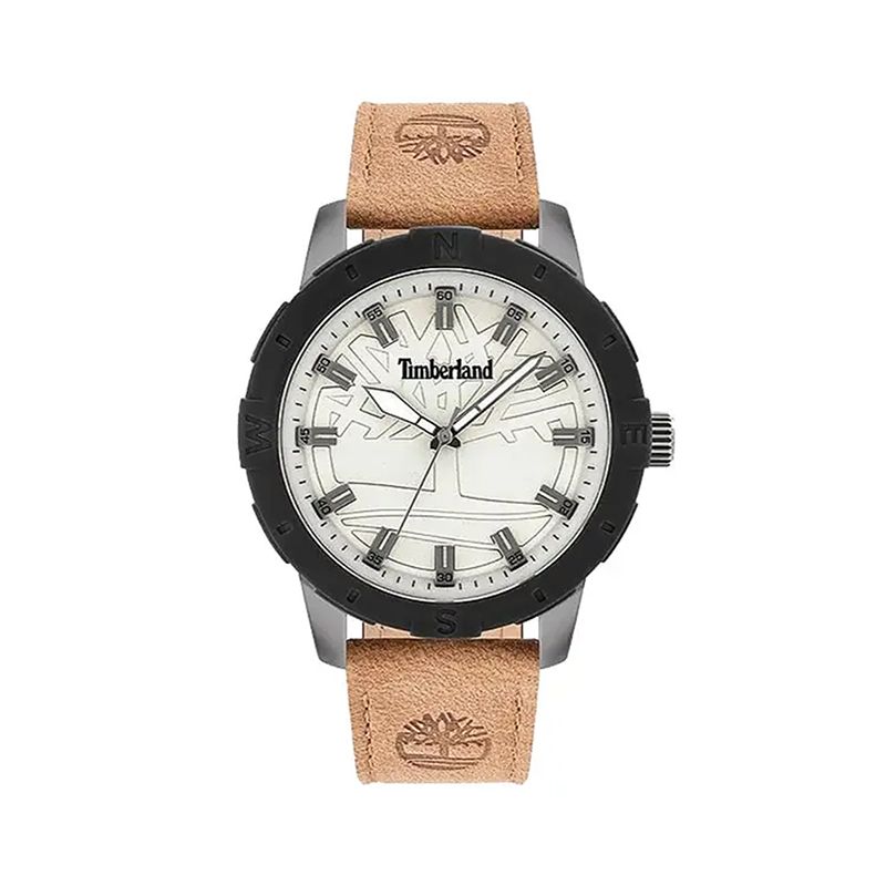 Montre homme timberland maybury cuir brun - analogiques - edora