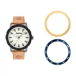 Montre homme timberland maybury cuir brun - analogiques - edora - 1