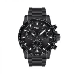 Montre homme chronographe tissot supersport chrono acier inoxydable 316l noir - analogiques - edora - 0