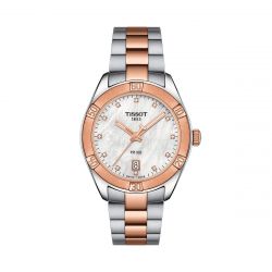 Montre femme tissot pr 100 sport chic acier inoxydable 316l or rose 5n - analogiques - edora - 0
