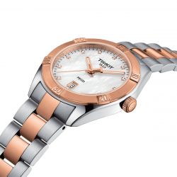Montre femme tissot pr 100 sport chic acier inoxydable 316l or rose 5n - analogiques - edora - 2
