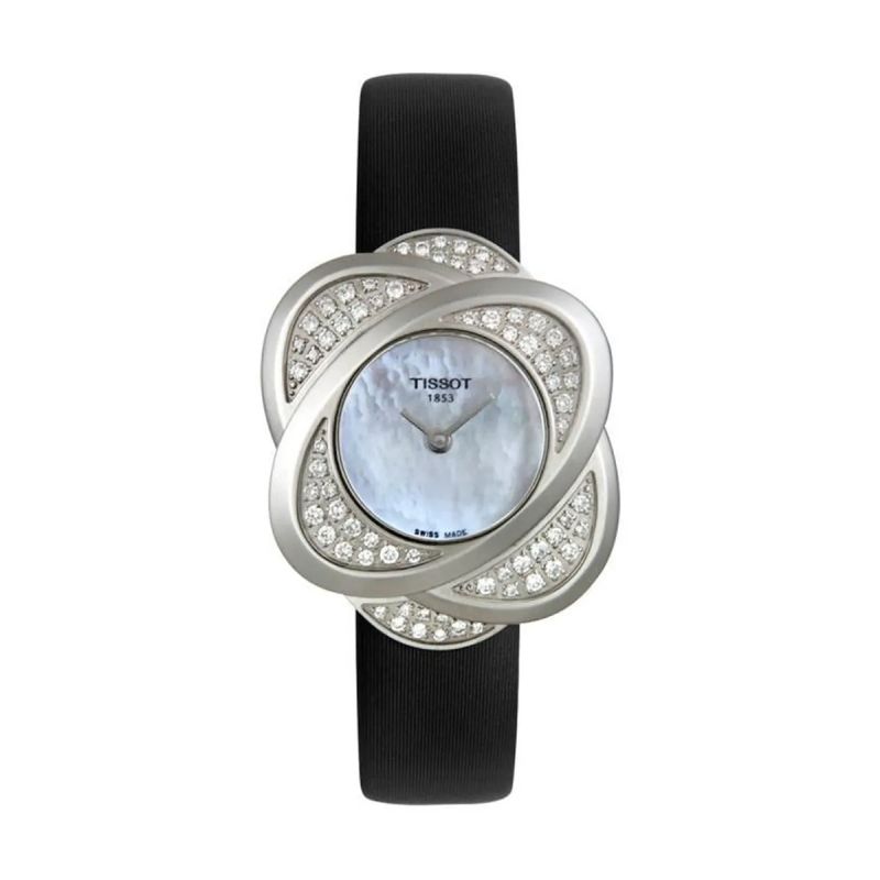 Montre femme tissot precious flower cuir noir - analogiques - edora Montre femme tissot precious flower cuir noir - analogiques - edora