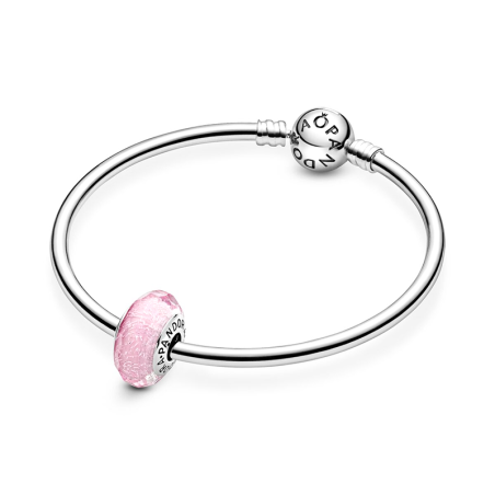 Charm femme pandora verre de murano rose facetté argent 925/1000 – charms