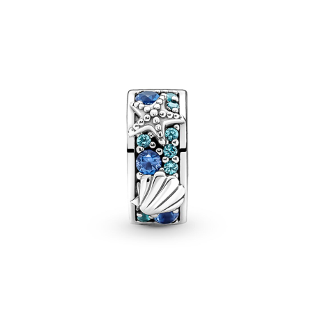 Charm femme pandora clip étoile de mer tropicale &amp; coquillage argent 925/1000 – charms