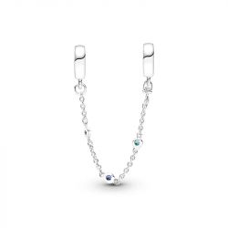 Charm femme pandora chaÎne de confort triple pierre bleue argent 925/1000 - charms - edora - 1