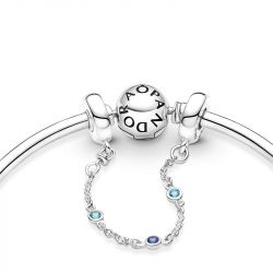 Charm femme pandora chaÎne de confort triple pierre bleue argent 925/1000 - charms - edora - 2