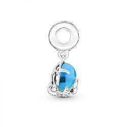 Charm femme pandora pendant poulpe adorable en verre de murano argent 925/1000 - charms - edora - 2