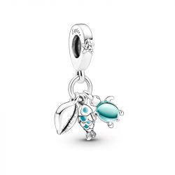 Charm femme pandora pendant triple poisson, tortue de mer & conque argent 925/1000 - charms - edora - 0