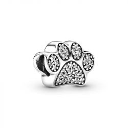 Charm femme pandora empreinte de patte scintillante argent 925/1000 - charms - edora - 0